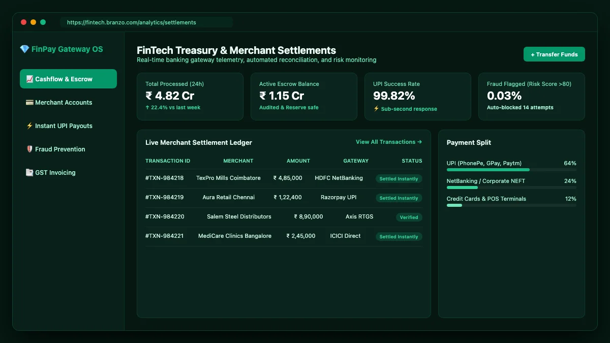 High performance web portal interface mockup