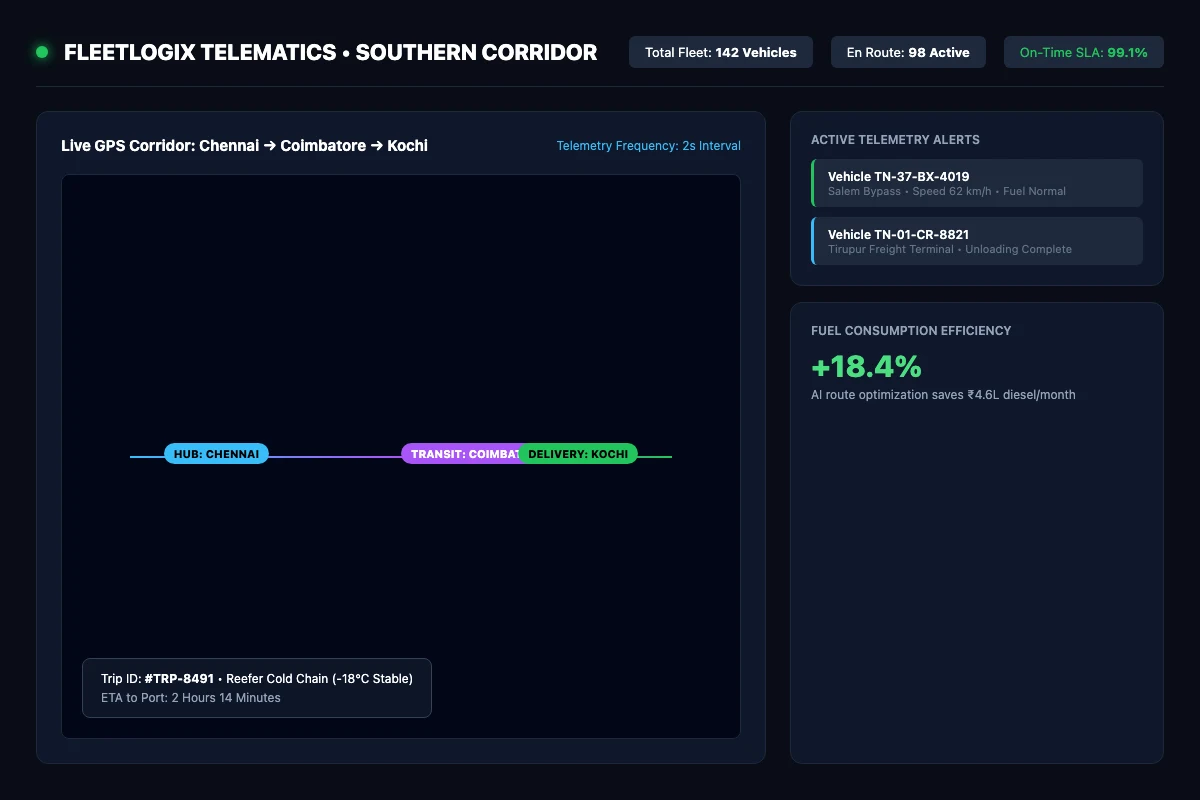Sample project administrative dashboard showing operations telemetry