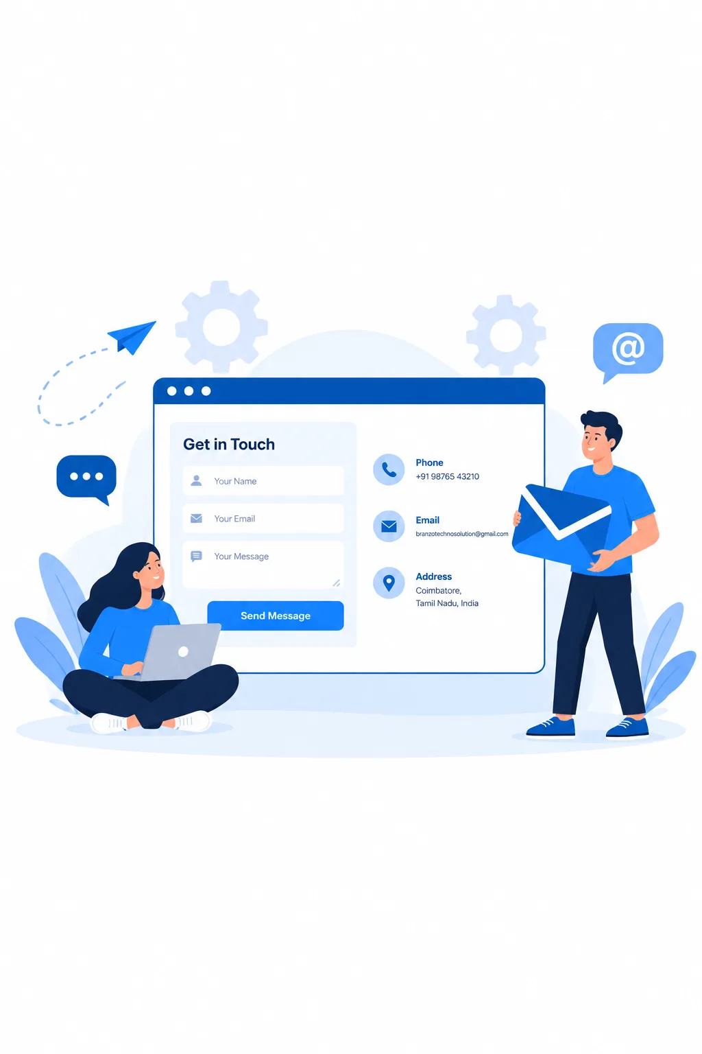 Contact BranZo Techno Solution for web development and digital solutions in Coimbatore